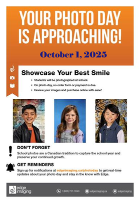 October 1 is school photo day